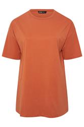 YOURS Curve Orange Side Split Longline T-Shirt
