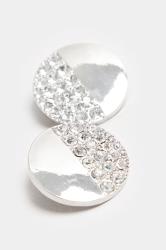 Silver Tone Diamante Disc Earrings | Yours Clothing  2