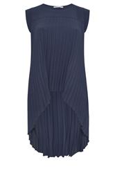 YOURS LONDON Curve Navy Blue Pleated Top