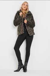 LTS Tall Brown Leopard Print Faux Fur Coat | Long Tall Sally 1