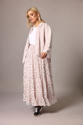 LIMITED COLLECTION Plus Size Pink Polka Dot Chiffon Skirt | Yours Clothing 3