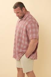 BadRhino Big & Tall Pink Textured Check Print Shirt | BadRhino 5
