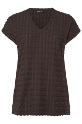 YOURS Curve Chocolate Brown Bubble Textured T-Shirt