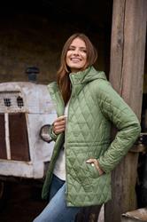M&Co Sage Green Diamond Quilted Jacket | M&Co 3