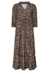 PixieGirl Petite Women's Brown Animal Collar Maxi Dress | PixieGirl 5