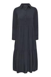 PixieGirl Petite Women Black Acid Wash Tiered Smock Dress | PixieGirl 5