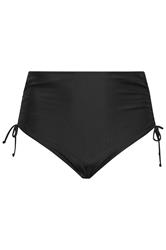 YOURS Plus Size Black Super High Waisted Tie Detail Bikini Briefs | Yours Clothing 6