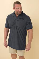 D555 Big & Tall Grey Jacquard Polo Shirt | BadRhino 3