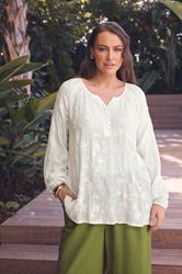EVANS Plus Size Ivory White Floral Embroidered Blouse | M&Co 3