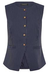 PixieGirl Petite Women's Navy Blue Pinstripe Waistcoat | PixieGirl 6