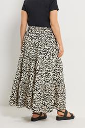 YOURS Plus Size Black Abstract Textured Tiered Skirt | Yours Clothing 2