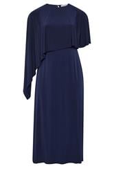 YOURS LONDON Curve Navy Blue Maxi Cape Dress