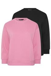 YOURSET Curve 2 PACK Black & Pink Sweatshirts