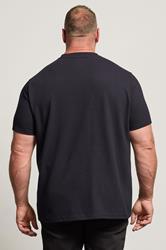 BadRhino Big & Tall Navy Blue Ottoman Textured T-Shirt | BadRhino 4