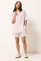 PixieGirl Petite Women's Pink Stripe Linen Shirt | PixieGirl 2