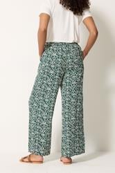M&Co Green Abstract Print Wide Leg Trousers | M&Co 4