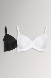 YOURSET 2 PACK Plus Size Black & White Underwired Bras | Yours Clothing 3