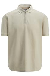 JACK & JONES Big & Tall Moonbeam White Zip Neck Polo Shirt