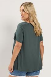 YOURS Plus Size Khaki Green Soft Touch Top | Yours Clothing 2