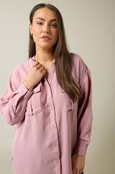 EVANS Plus Size Pink Utility Pocket Shirt | Evans 4