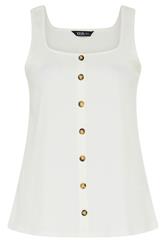 YOURS Curve White Crinkle Vest Top