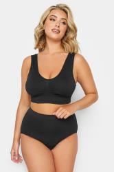 YOURS Plus Size Black Seamless Padded Non-Wired Bralette | Yours Clothing 2