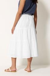M&Co White Broderie Tiered Cotton Maxi Skirt | M&Co  2