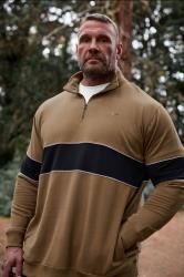 BadRhino Big & Tall Tan Brown Quarter Zip Sweatshirt | BadRhino 5