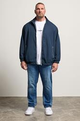 JACK & JONES Big & Tall Navy Blue Bomber Jacket | BadRhino 1