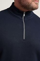 BadRhino Big & Tall Navy Blue Quarter Zip Sweatshirt | BadRhino 4