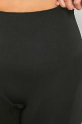 Plus Size Black Seamless Control High Waisted Shorts | Yours Clothing 1