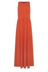 LTS Tall Orange Button Detail Cotton Maxi Dress