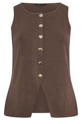 LIMITED COLLECTION Curve Chocolate Brown Compact Knitted Waistcoat
