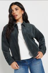 PixieGirl Petite Women's Charcoal Grey Cotton Cord Bomber Jacket | PixieGirl 2