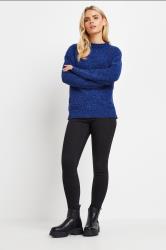 PixieGirl Petite Women's Royal Blue Chenille High Neck Jumper | PixieGirl  1