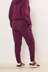 YOURS Plus Size Burgundy Red Tie Cuffed Joggers | Yours Clothing 2