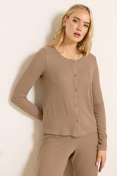 LTS Tall Women's Camel Brown Ribbed Cardigan | Long Tall Sally 3