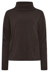 LTS Tall Women's Chocolate Brown Roll Neck Brushed Ribbed Top | Long Tall Sally 5
