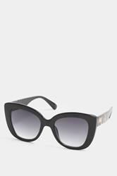 Black Cat Eye Oversized Sunglasses | Yours Clothing 3