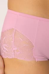 YOURS Plus Size Pink Microfibre Lace Shorts | Yours Clothing 4