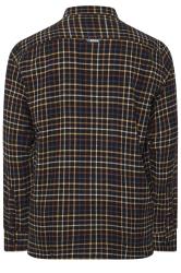 D555 Big & Tall Black Check Print Long Sleeve Shirt | BadRhino 4