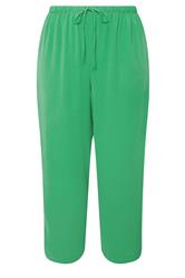 YOURS Curve Green Tie Waist Wide Leg Trousers