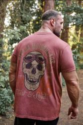 BadRhino Big & Tall Red Acid Wash 'Nevada Motorheads' Slogan T-Shirt | BadRhino 3