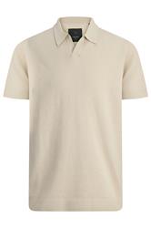 JACK & JONES Big & Tall Stone Brown Knitted Polo