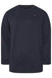 BadRhino Big & Tall Navy Blue Crew Neck Sweatshirt