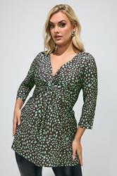 YOURS LONDON Plus Size Black Knot Detail Front Top | Yours Clothing 3