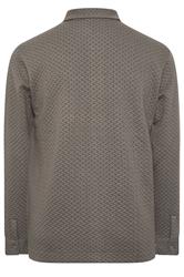 BadRhino Big & Tall Beige Brown Jersey Textured Overshirt | BadRhino 7