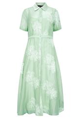 STAR Sage Green Embroidered Shirt Dress