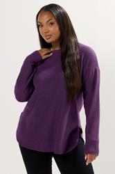 YOURS Plus Size Purple Soft Touch Jumper | Yours Clothing 3