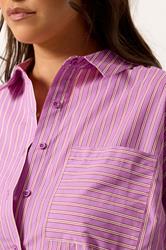 YOURS Plus Size Pink Stripe Button Through Shirt | Yours Clothing 4